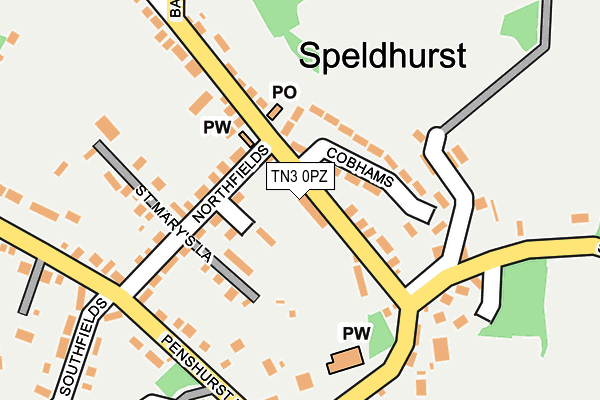 TN3 0PZ map - OS OpenMap – Local (Ordnance Survey)