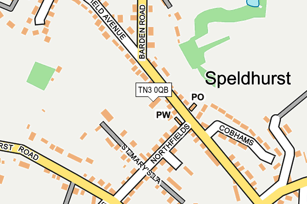 TN3 0QB map - OS OpenMap – Local (Ordnance Survey)