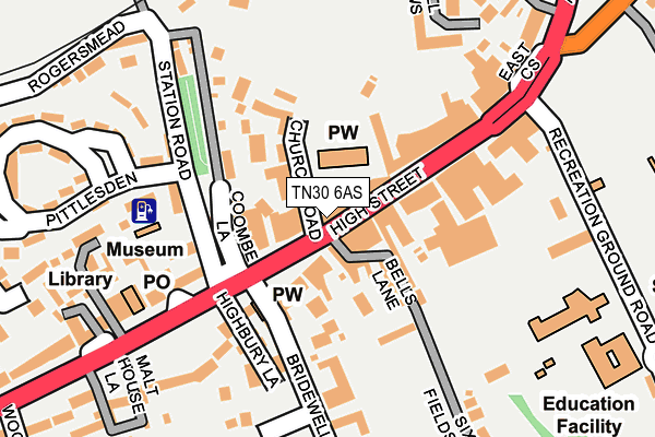 TN30 6AS map - OS OpenMap – Local (Ordnance Survey)