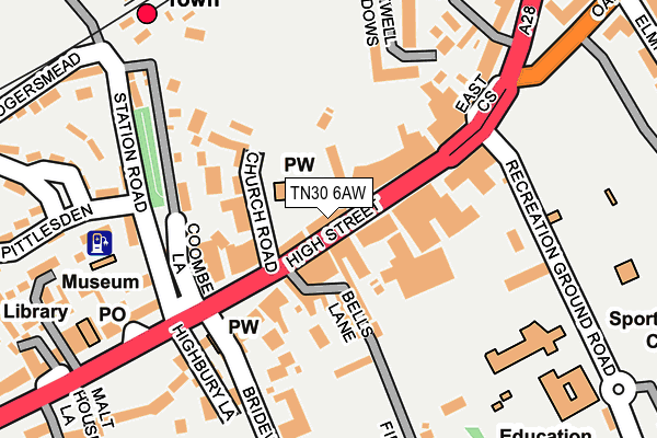 TN30 6AW map - OS OpenMap – Local (Ordnance Survey)