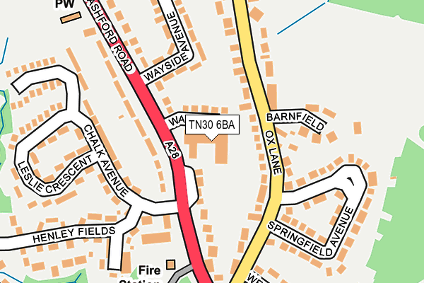 TN30 6BA map - OS OpenMap – Local (Ordnance Survey)
