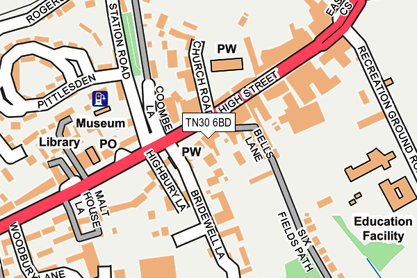 TN30 6BD map - OS OpenMap – Local (Ordnance Survey)