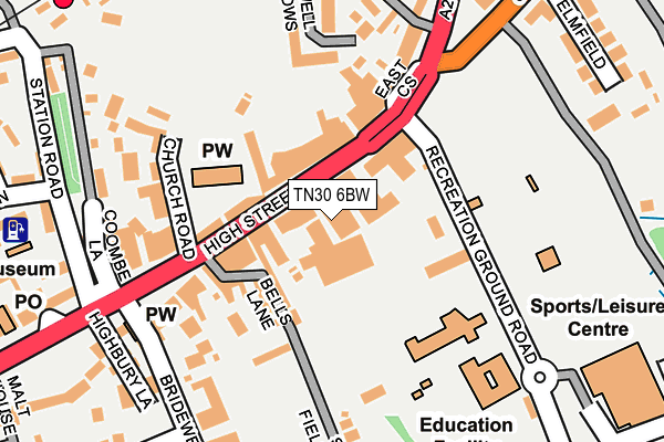 TN30 6BW map - OS OpenMap – Local (Ordnance Survey)