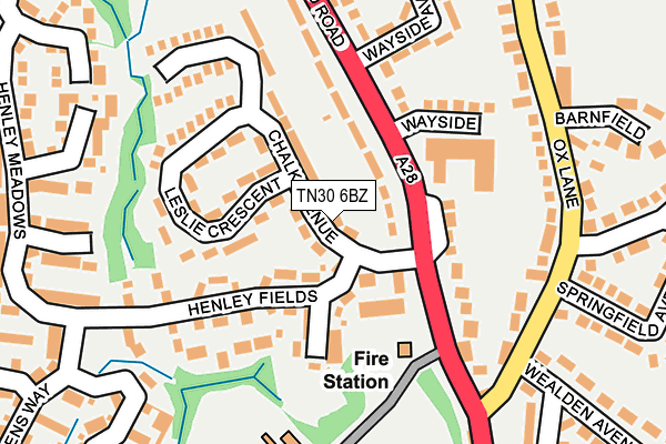TN30 6BZ map - OS OpenMap – Local (Ordnance Survey)