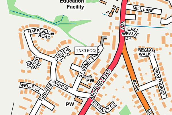 TN30 6QQ map - OS OpenMap – Local (Ordnance Survey)