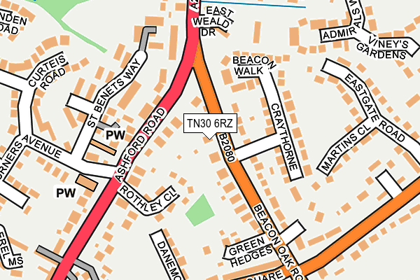 TN30 6RZ map - OS OpenMap – Local (Ordnance Survey)