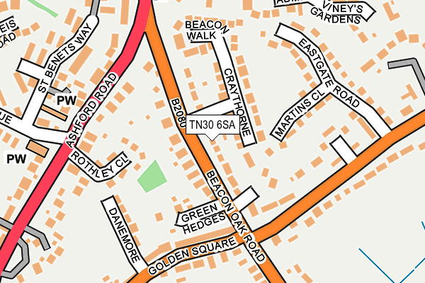 TN30 6SA map - OS OpenMap – Local (Ordnance Survey)