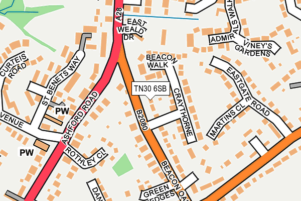 TN30 6SB map - OS OpenMap – Local (Ordnance Survey)