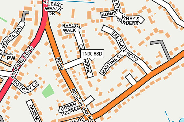 TN30 6SD map - OS OpenMap – Local (Ordnance Survey)