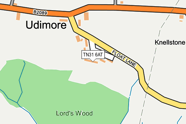 TN31 6AT map - OS OpenMap – Local (Ordnance Survey)