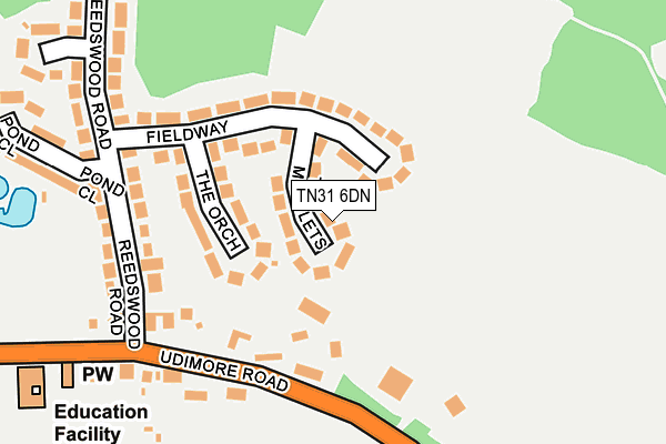TN31 6DN map - OS OpenMap – Local (Ordnance Survey)