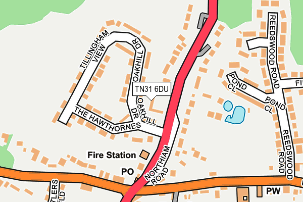 TN31 6DU map - OS OpenMap – Local (Ordnance Survey)