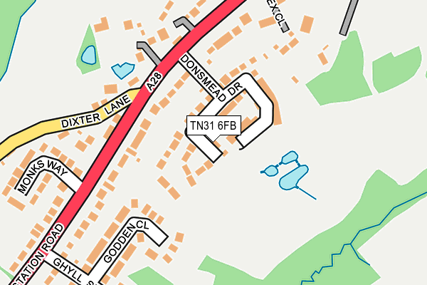 TN31 6FB map - OS OpenMap – Local (Ordnance Survey)
