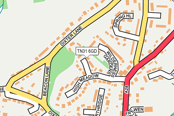 TN31 6GD map - OS OpenMap – Local (Ordnance Survey)