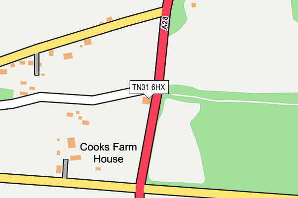 TN31 6HX map - OS OpenMap – Local (Ordnance Survey)