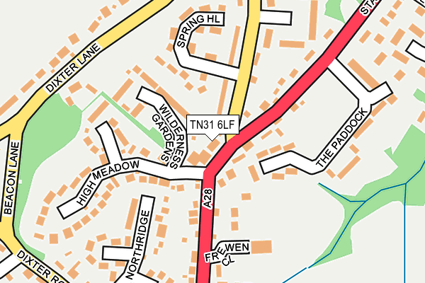 TN31 6LF map - OS OpenMap – Local (Ordnance Survey)