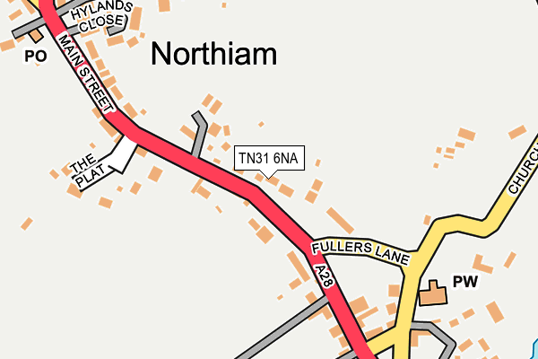 TN31 6NA map - OS OpenMap – Local (Ordnance Survey)
