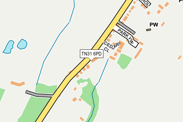 TN31 6PD map - OS OpenMap – Local (Ordnance Survey)