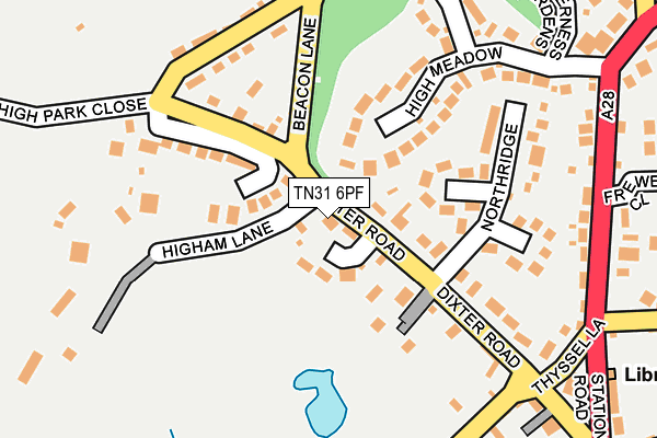 TN31 6PF map - OS OpenMap – Local (Ordnance Survey)