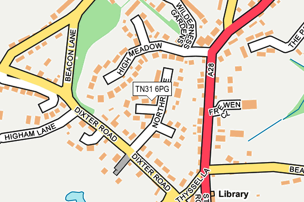 TN31 6PG map - OS OpenMap – Local (Ordnance Survey)