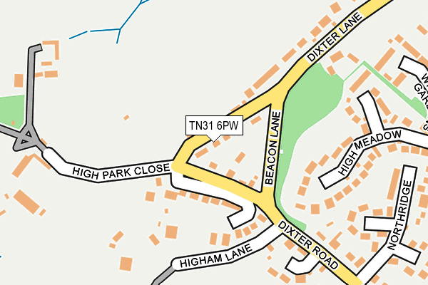 TN31 6PW map - OS OpenMap – Local (Ordnance Survey)