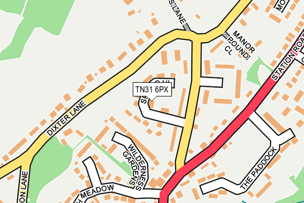 TN31 6PX map - OS OpenMap – Local (Ordnance Survey)