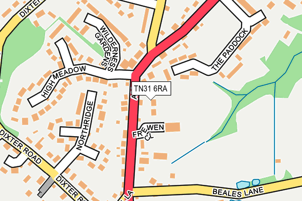 TN31 6RA map - OS OpenMap – Local (Ordnance Survey)