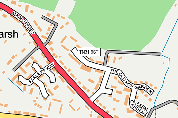 TN31 6ST map - OS OpenMap – Local (Ordnance Survey)