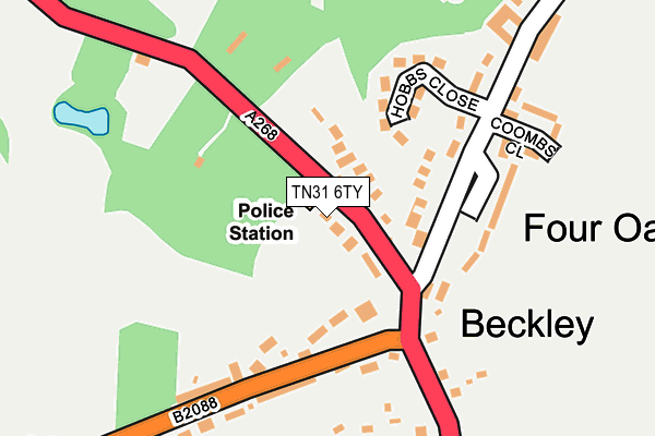 TN31 6TY map - OS OpenMap – Local (Ordnance Survey)