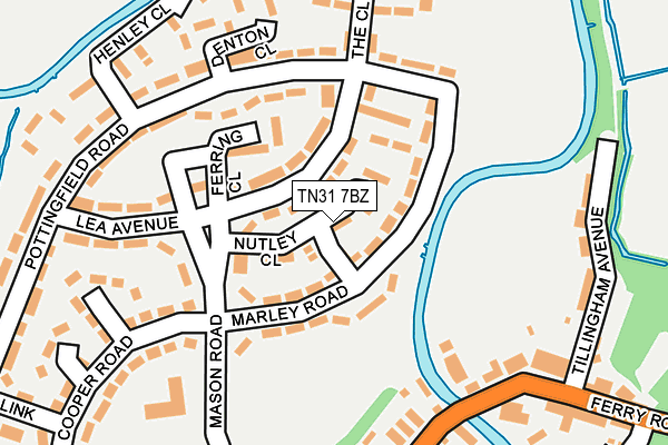 TN31 7BZ map - OS OpenMap – Local (Ordnance Survey)
