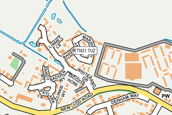 TN31 7UZ map - OS OpenMap – Local (Ordnance Survey)