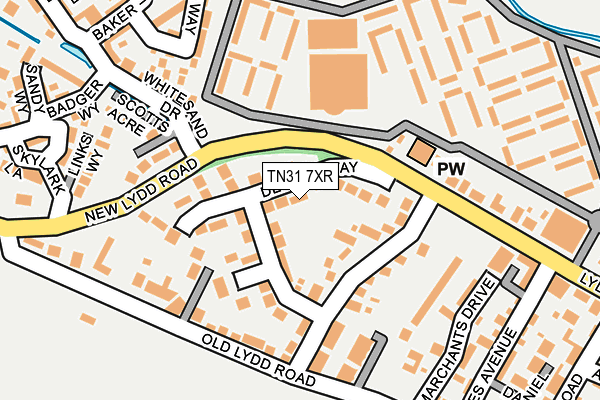 TN31 7XR map - OS OpenMap – Local (Ordnance Survey)