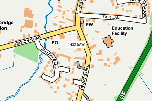 TN32 5AW map - OS OpenMap – Local (Ordnance Survey)