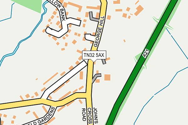 TN32 5AX map - OS OpenMap – Local (Ordnance Survey)