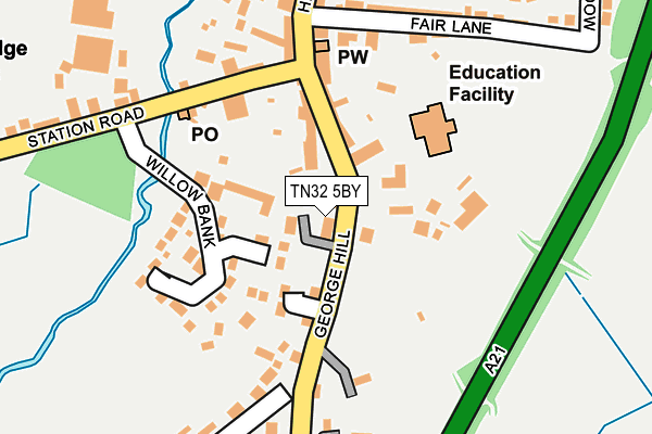 TN32 5BY map - OS OpenMap – Local (Ordnance Survey)
