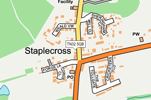 TN32 5QB map - OS OpenMap – Local (Ordnance Survey)