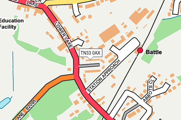 TN33 0AX map - OS OpenMap – Local (Ordnance Survey)