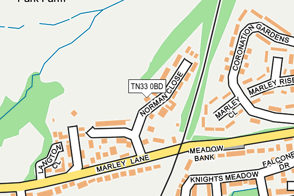 TN33 0BD map - OS OpenMap – Local (Ordnance Survey)