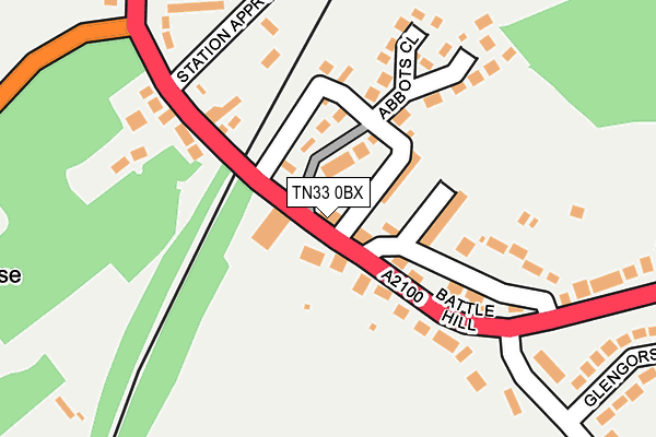 TN33 0BX map - OS OpenMap – Local (Ordnance Survey)