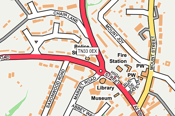 TN33 0EX map - OS OpenMap – Local (Ordnance Survey)