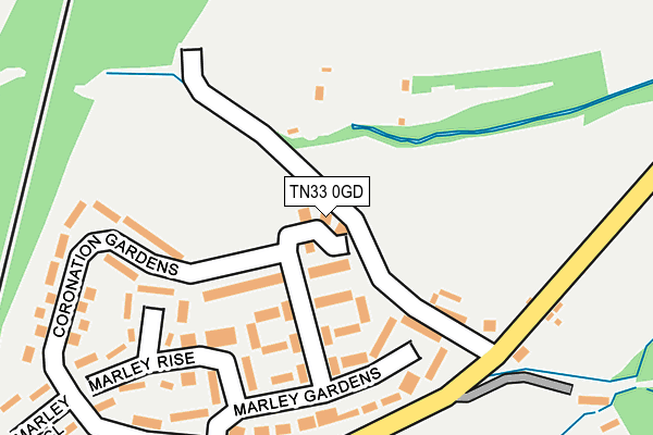 TN33 0GD map - OS OpenMap – Local (Ordnance Survey)