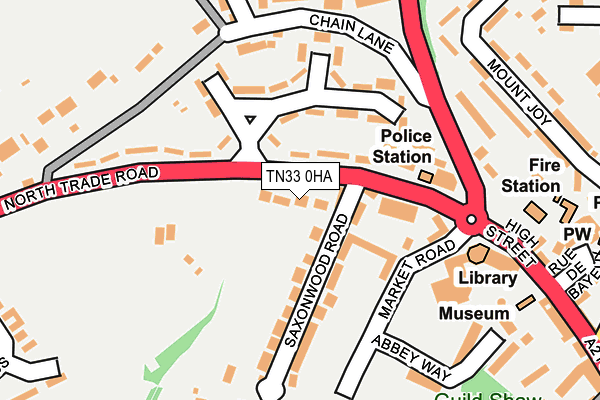 TN33 0HA map - OS OpenMap – Local (Ordnance Survey)