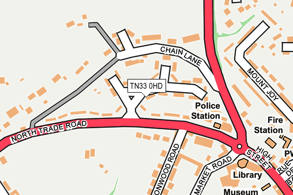TN33 0HD map - OS OpenMap – Local (Ordnance Survey)