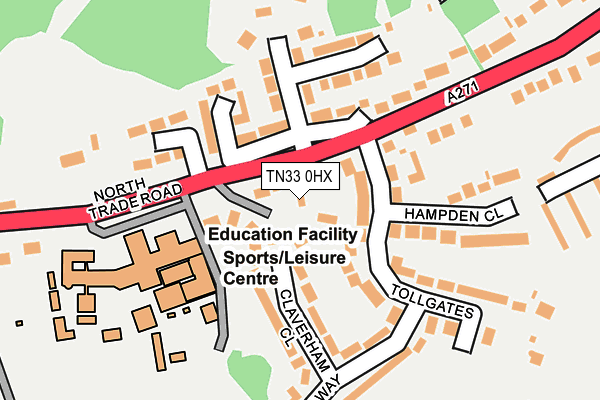 TN33 0HX map - OS OpenMap – Local (Ordnance Survey)