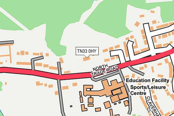 TN33 0HY map - OS OpenMap – Local (Ordnance Survey)