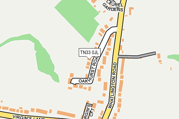 TN33 0JL map - OS OpenMap – Local (Ordnance Survey)