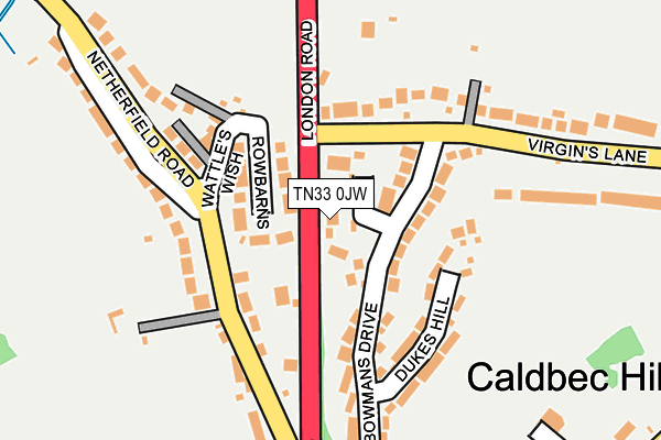 TN33 0JW map - OS OpenMap – Local (Ordnance Survey)
