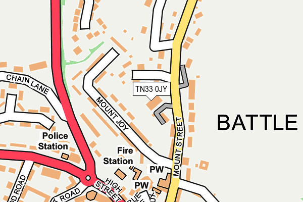 TN33 0JY map - OS OpenMap – Local (Ordnance Survey)
