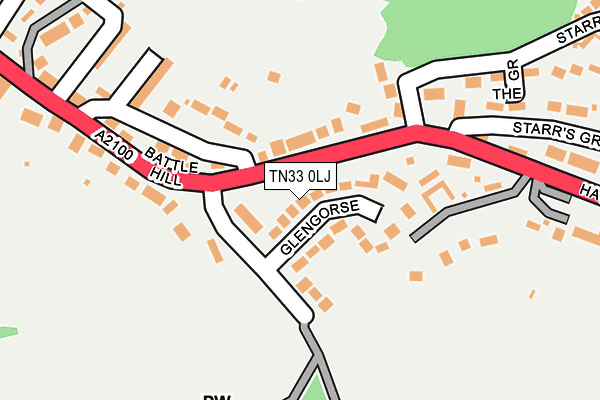 TN33 0LJ map - OS OpenMap – Local (Ordnance Survey)