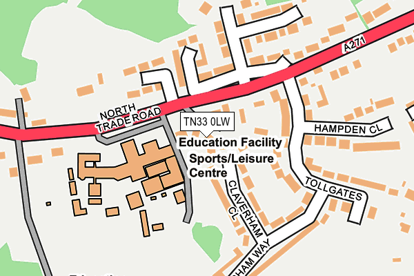 TN33 0LW map - OS OpenMap – Local (Ordnance Survey)